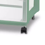 Carrello portaoggetti ampio a 3 cassetti con rotelle, cassetti trasparenti e ruote – Verde