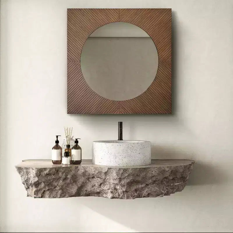 American Art Decor Carved Recollections Box Top Carved Mirror Brown