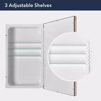 Mobiletto da bagno a incasso 16"x26" in oro spazzolato con specchio bisellato