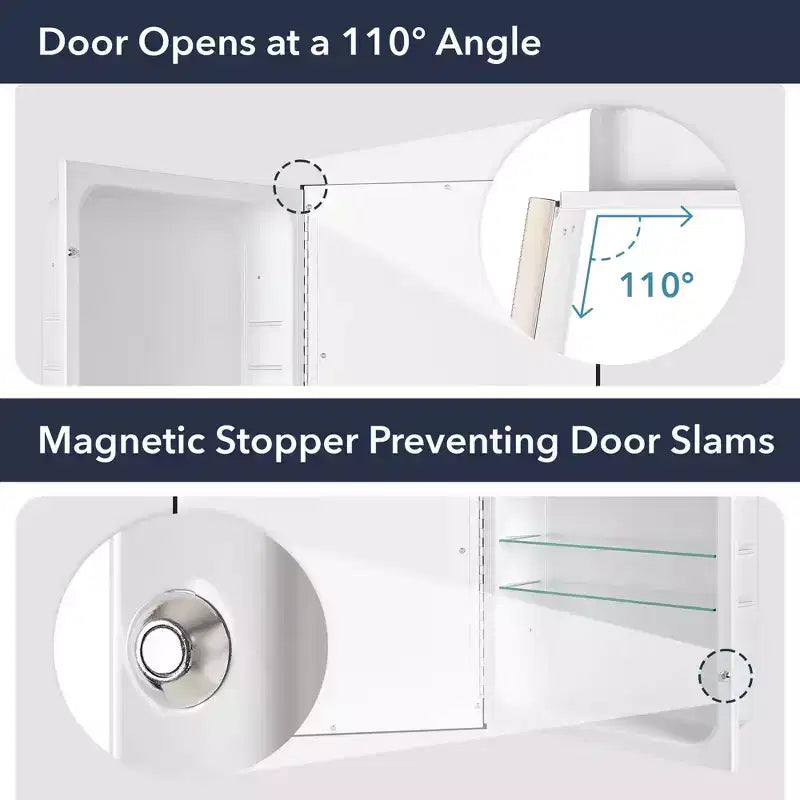 Head West 16"x26" Brushed Gold Recessed Medicine Cabinet with Beveled Mirror