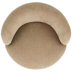 Poltrona girevole a 360° in lino con struttura in legno massello