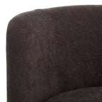 Poltrona girevole a 360° in lino con struttura in legno massello
