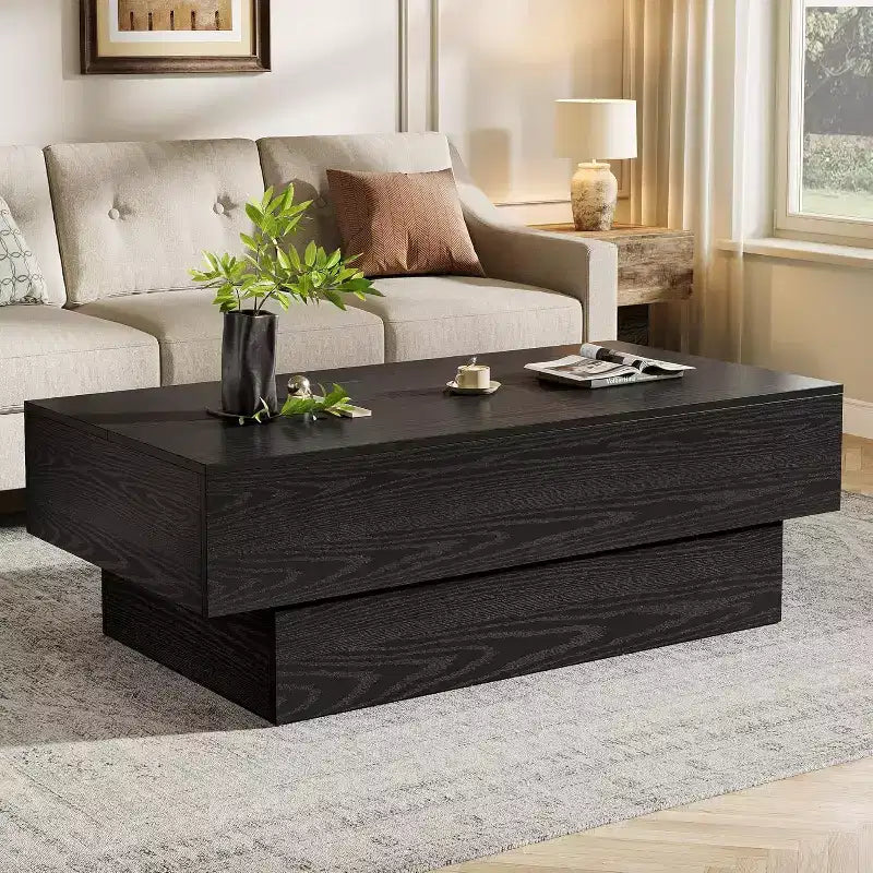 55-inch Farmhouse Wood Coffee Table for Living Room, Reception Area of Office,