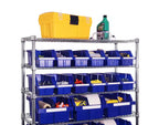 Scaffale di stoccaggio a 8 ripiani e 24 contenitori 91x36x161 cm con ruote bloccabili e capacità di 227 kg