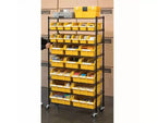 Scaffale di stoccaggio a 8 ripiani e 24 contenitori 91x36x161 cm con ruote bloccabili e capacità di 227 kg