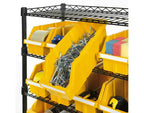 Scaffale di stoccaggio a 8 ripiani e 24 contenitori 91x36x161 cm con ruote bloccabili e capacità di 227 kg