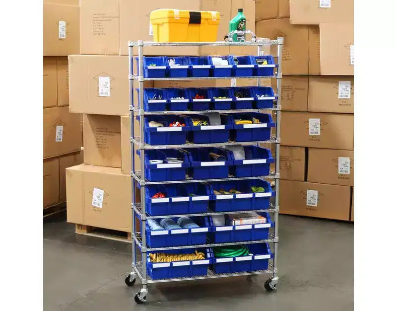 Seville Classics 8-Tier 24-Bin Rack Storage Unit, 36 x 14.25 x 63.5