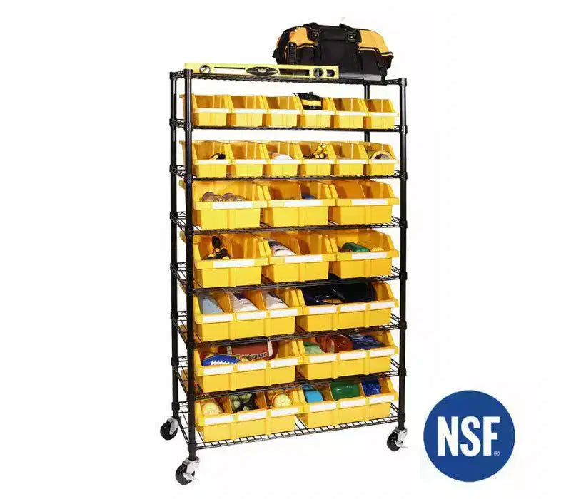 Seville Classics 8-Tier 24-Bin Rack Storage Unit, 36 x 14.25 x 63.5