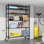 Scaffale a 6 ripiani in MDF regolabile in altezza con ruote 116,8 x 208 cm