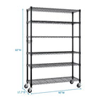 Scaffale a 6 ripiani in MDF regolabile in altezza con ruote 116,8 x 208 cm