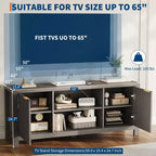 Mobile TV in legno scanalato con armadietti contenitori per TV fino a 65''
