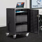 Carrello di ricarica mobile in metallo per 32 dispositivi, per computer portatili fino a 15,6''