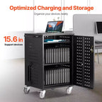 Carrello di ricarica mobile in metallo per 32 dispositivi, per computer portatili fino a 15,6''
