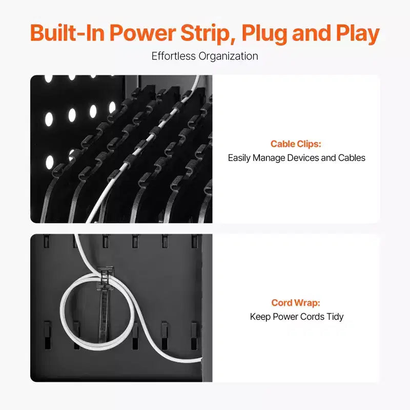 Metal 32-Device Mobile Charging Cart for Laptops up to 15.6''