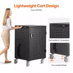 Carrello di ricarica mobile in metallo per 32 dispositivi, per computer portatili fino a 15,6''