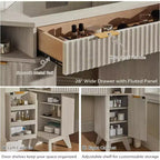 Mobile Trucco Angolare in Composito di Legno con Specchio LED e Stazione di Ricarica 48''