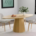Tavolo rotondo da pranzo in legno massello 170 cm