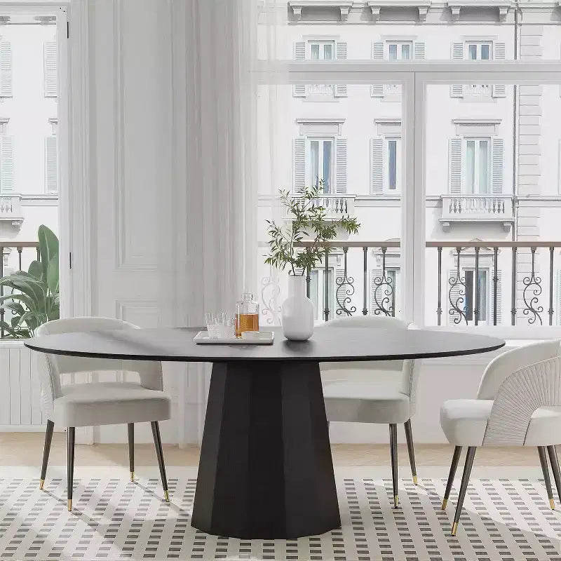 Solid Wood Round Dining Table 67''