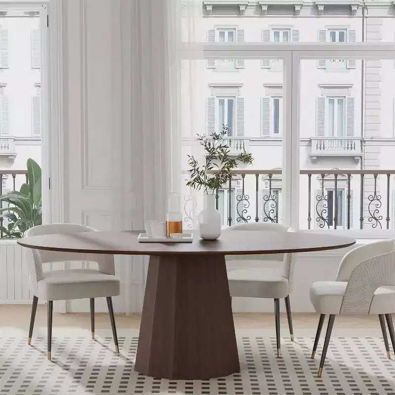 Solid Wood Round Dining Table 67''
