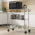 Steel 3-Tier Wire Rolling Utility Cart with 661 lb Capacity