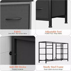 Comò e porta TV con 10 cassetti in MDF e struttura in metallo con presa di corrente 120 x 70 x 39 cm