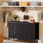 Comò e porta TV con 10 cassetti in MDF e struttura in metallo con presa di corrente 120 x 70 x 39 cm