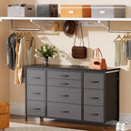 Comò e porta TV con 10 cassetti in MDF e struttura in metallo con presa di corrente 120 x 70 x 39 cm