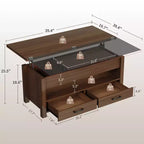 Tavolino da caffè sollevabile in MDF 100x50 cm con altezza regolabile 49-65 cm