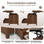 Tavolino da caffè sollevabile in MDF 100x50 cm con altezza regolabile 49-65 cm