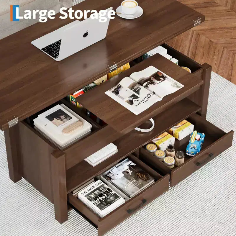 MDF Lift Top Coffee Table 39.4x19.7x19.3-25.5