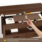 Tavolino da caffè sollevabile in MDF 100x50 cm con altezza regolabile 49-65 cm