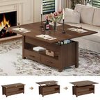 Tavolino da caffè sollevabile in MDF 100x50 cm con altezza regolabile 49-65 cm