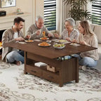 Tavolino da caffè sollevabile in MDF 100x50 cm con altezza regolabile 49-65 cm