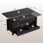 Tavolino da caffè sollevabile in MDF 100x50 cm con altezza regolabile 49-65 cm