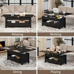 Tavolino da caffè sollevabile in MDF 100x50 cm con altezza regolabile 49-65 cm