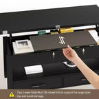 Tavolino da caffè sollevabile in MDF 100x50 cm con altezza regolabile 49-65 cm