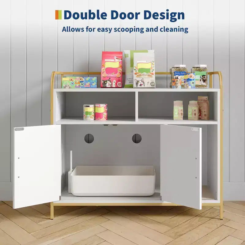 Wooden Cat Litter Box Enclosure 37.4"