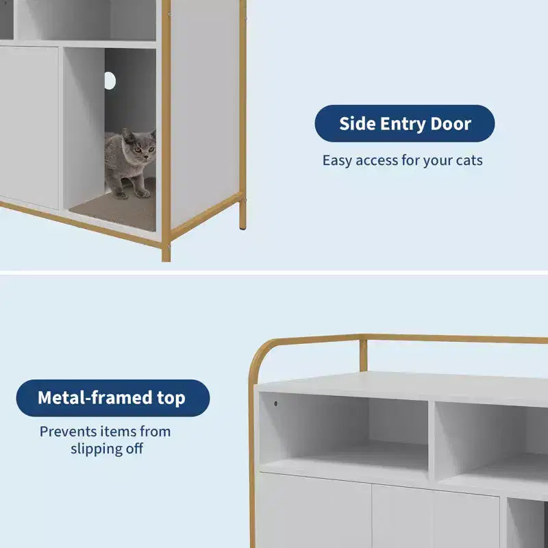 Wooden Cat Litter Box Enclosure 37.4"