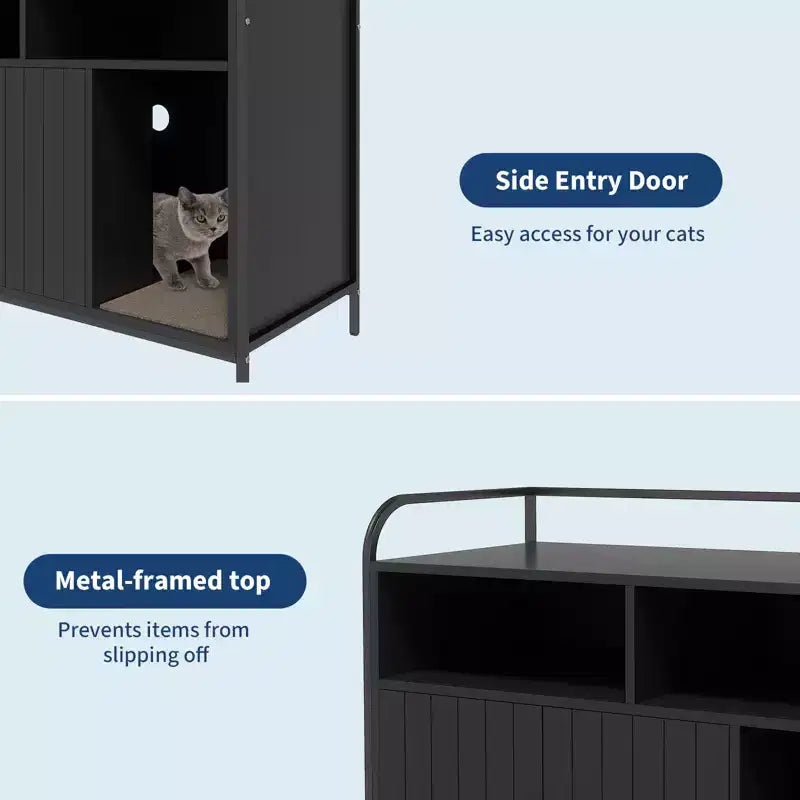 Wooden Cat Litter Box Enclosure 37.4"