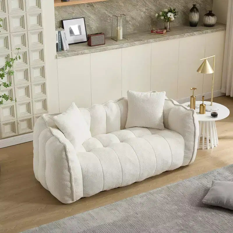 Soft beanbag chair with high resilience foam core for two people. The comfortable square recliner sofa is ideal for family members