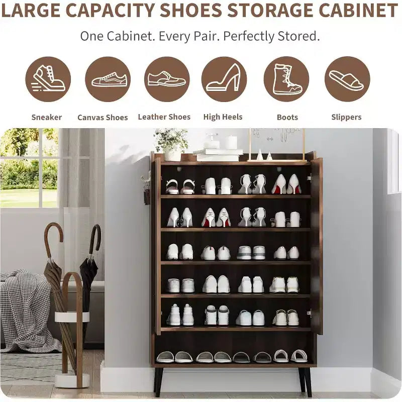 MDF Shoe Cabinet 29.4'' x 14.6'' x 43.3''