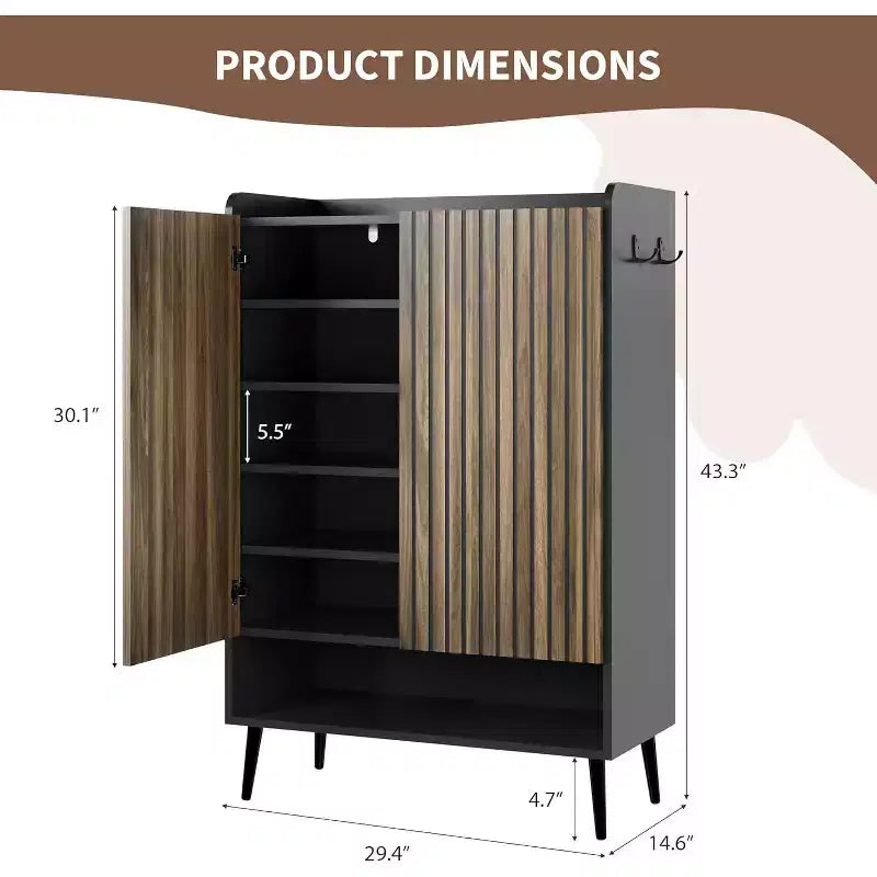 MDF Shoe Cabinet 29.4'' x 14.6'' x 43.3''