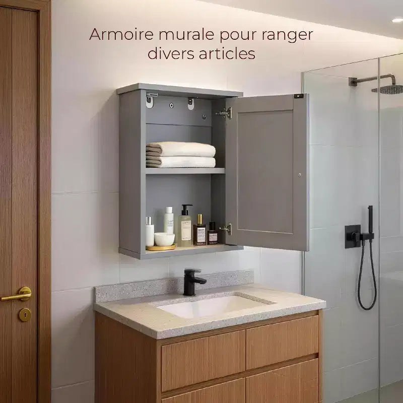 Wood Composite Bathroom Wall Cabinet 19.68"
