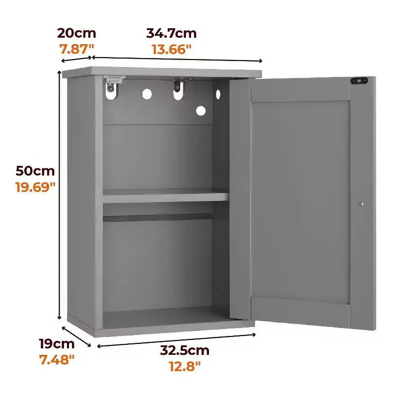 Wood Composite Bathroom Wall Cabinet 19.68"