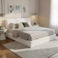 Christopher Knight Home Katha Boucle Upholstered Ergonomic Rubber Wood Platform Bed