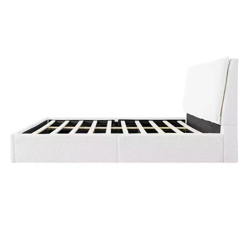 Katha Upholstered Ergonomic Rubber Wood Platform Bed
