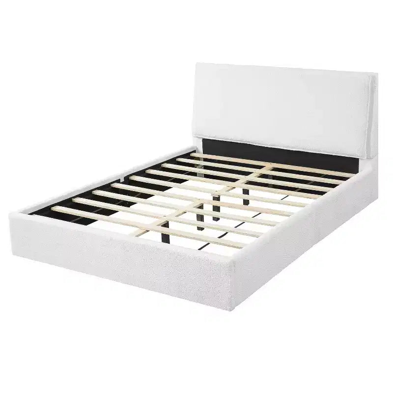 Katha Upholstered Ergonomic Rubber Wood Platform Bed