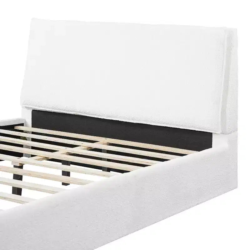 Katha Upholstered Ergonomic Rubber Wood Platform Bed
