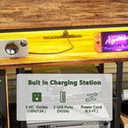 Mobile porta TV e cassettiera da 71" con stazione di ricarica, luci a LED e 6 cassetti in tessuto