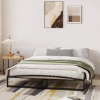 Coolmee Queen Size Metal Bed Frame,Platform Bed Frame with Arch Design,10 Inch Heavy Duty Strong Support Slats,Sturdy Mattress Foundation